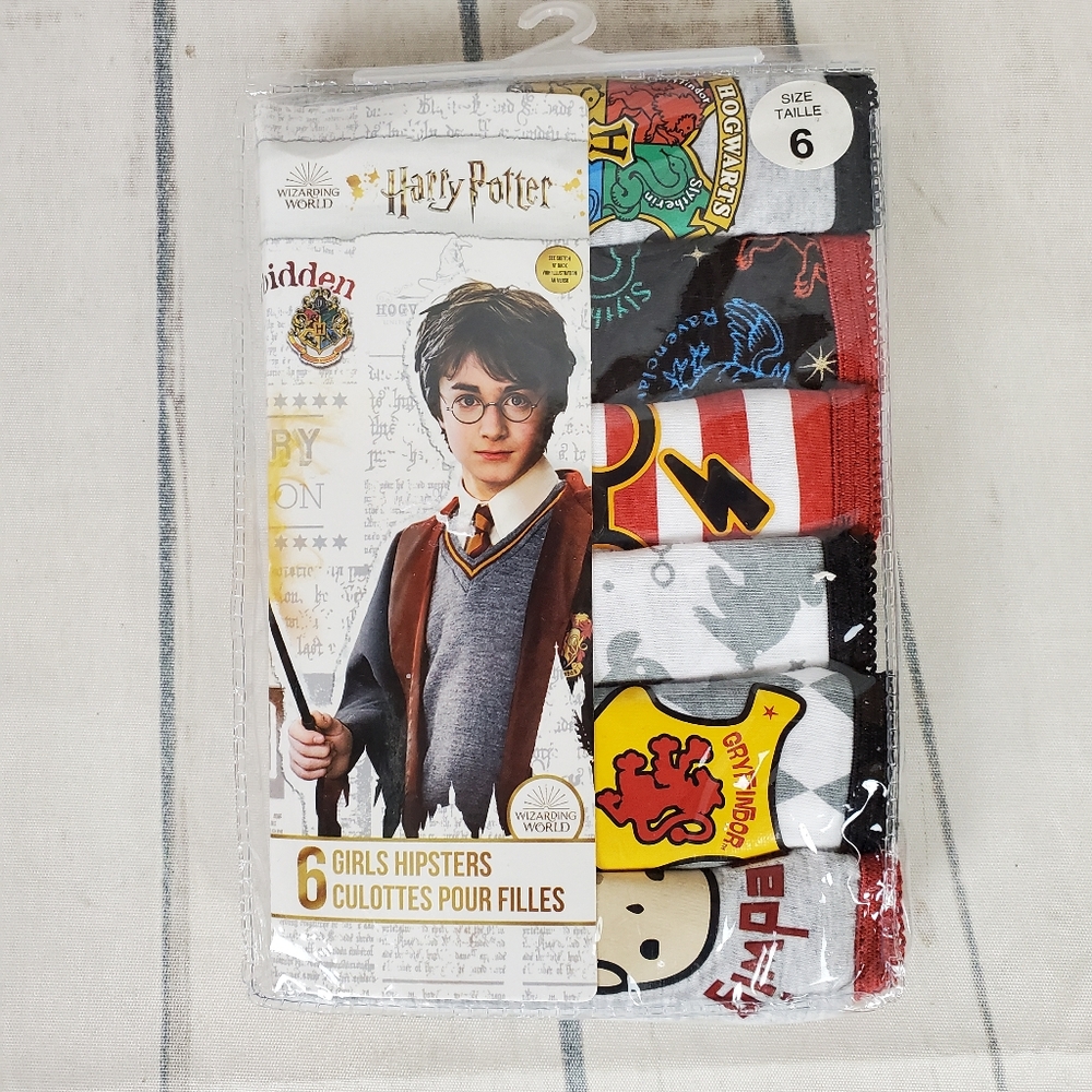 Harry Potter 6 Pack Girls Hipsters Briefs Size 6 Hogwarts - Picture 1 of 6